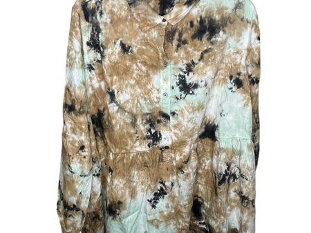 Top Long Sleeve By True Craft In Tie Dye Print, Size: 3x For Cheap