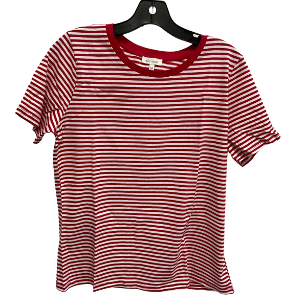 Top Short Sleeve Basic By Ella Moss In Red & White, Size: M Cheap