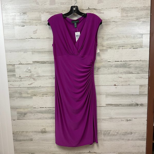 Dress Party Midi By Lauren By Ralph Lauren In Purple, Size: M Discount