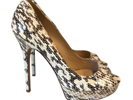 Shoes Luxury Designer By Jimmy Choo In Snakeskin Print, Size:8.5 For Discount