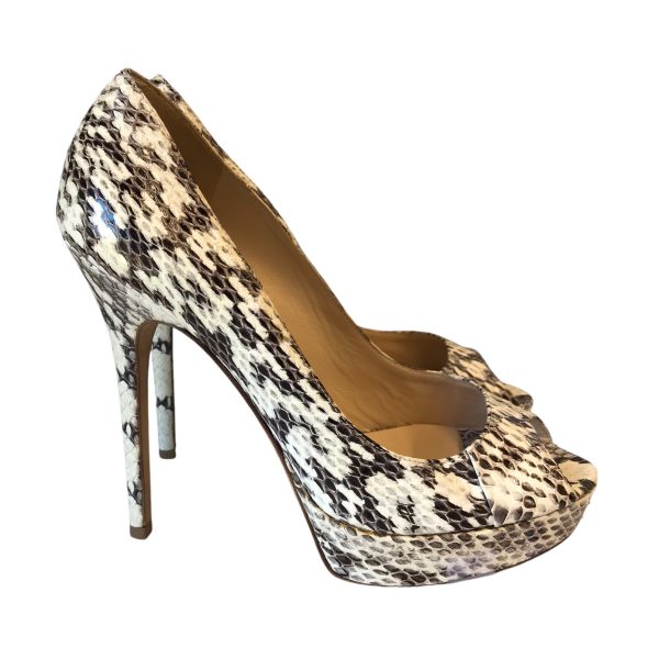 Shoes Luxury Designer By Jimmy Choo In Snakeskin Print, Size:8.5 For Discount