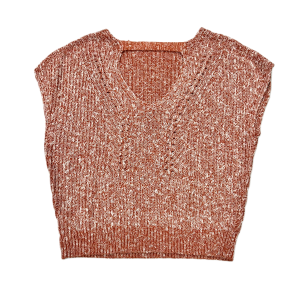 Vest Sweater By Pilcro In Orange & White, Size: Xs Fashion