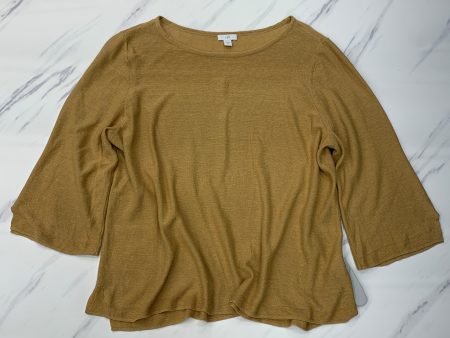 Top 3 4 Sleeve Basic By J Jill In Mustard, Size: Petite Large Cheap