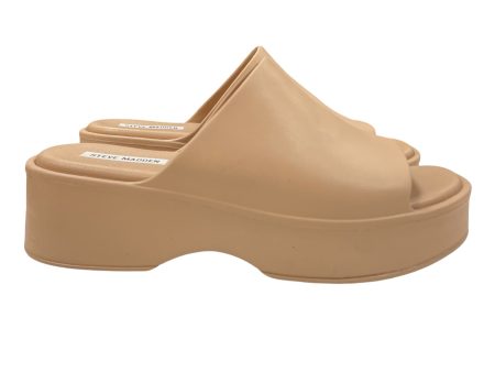 Sandals Heels Platform By Steve Madden In Tan, Size:11 Online