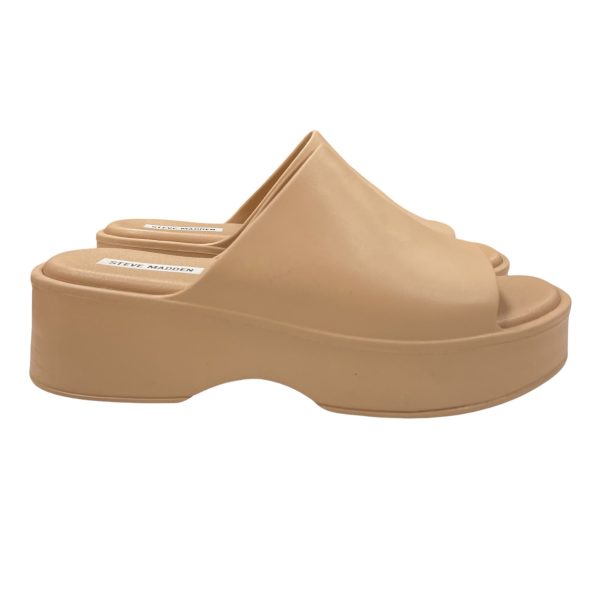 Sandals Heels Platform By Steve Madden In Tan, Size:11 Online