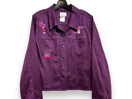 Jacket Denim By Christopher And Banks In Purple, Size: Xl Fashion