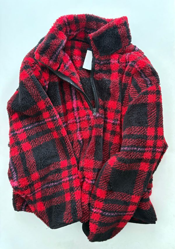 Jacket Fleece By Chaps In Plaid Pattern, Size: L Discount