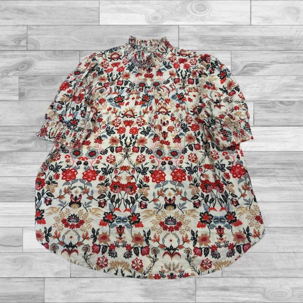 Top Short Sleeve By Loft In Floral Print, Size: M Fashion