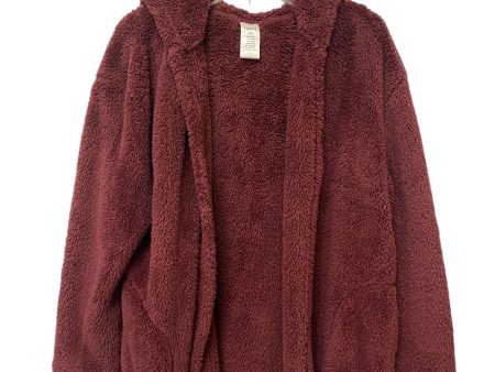 Jacket Faux Fur & Sherpa By Serra In Maroon, Size: L Online Sale