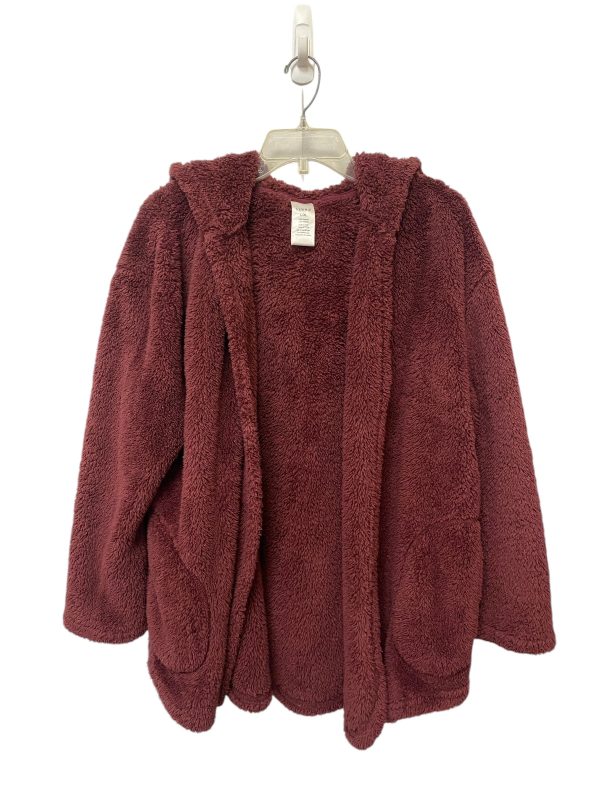 Jacket Faux Fur & Sherpa By Serra In Maroon, Size: L Online Sale