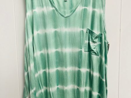 Top Sleeveless By White Birch In Green & White, Size: 3x Cheap