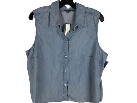 Top Sleeveless By Express In Blue, Size: L For Cheap