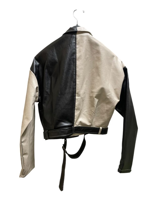 Jacket Moto By Clothes Mentor In Brown & Cream, Size: M Cheap