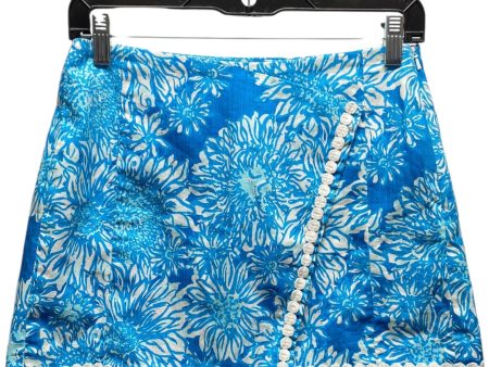 Skort Designer By Lilly Pulitzer In Blue & White, Size: 0 For Cheap