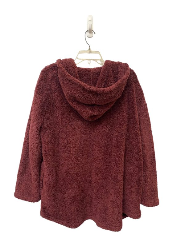 Jacket Faux Fur & Sherpa By Serra In Maroon, Size: L Online Sale