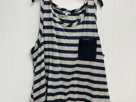 Tunic Sleeveless By White Birch In Blue & White, Size: 3x Online Hot Sale