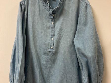 Top Long Sleeve By Caslon In Blue, Size: 2x Supply