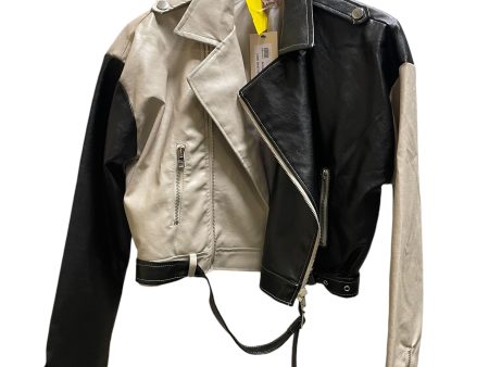 Jacket Moto By Clothes Mentor In Brown & Cream, Size: M Cheap