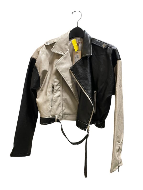 Jacket Moto By Clothes Mentor In Brown & Cream, Size: M Cheap