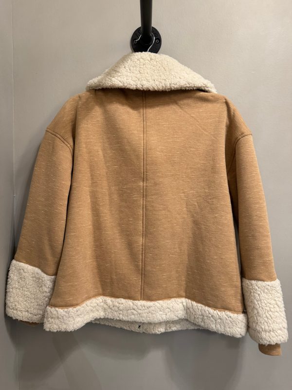 Jacket Faux Fur & Sherpa By Cabi In Tan & White, Size: S Hot on Sale