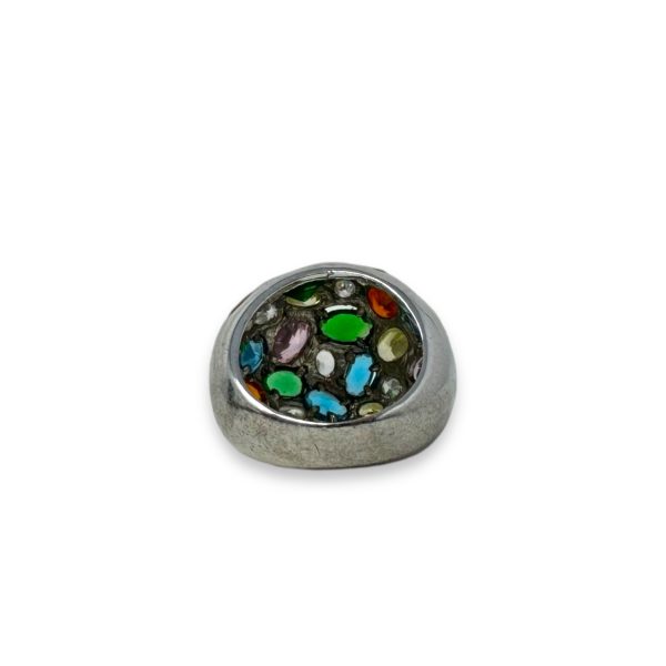 Multi Gemstone & Sterling Silver Ring By Unbranded, Size: 7 Fashion