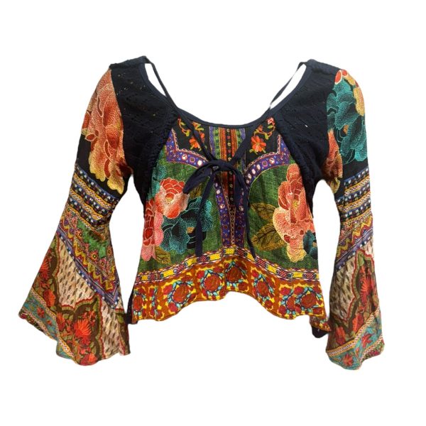 Floral Crochet Blouse By Farm Rio In Multi-colored, Size: S For Sale