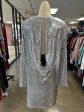 Dress Party Short By Halston In Silver, Size: M Online Hot Sale