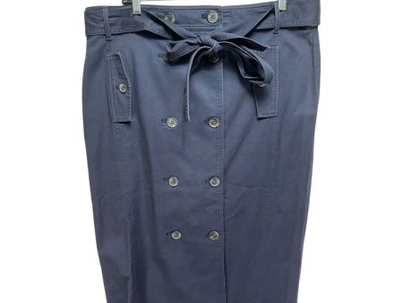 Belted Button Skirt Midi By Talbots In Navy, Size: 16 Online Hot Sale