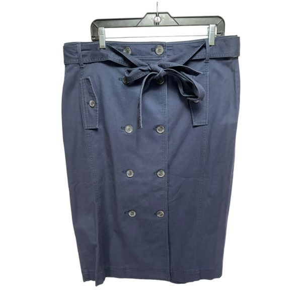 Belted Button Skirt Midi By Talbots In Navy, Size: 16 Online Hot Sale