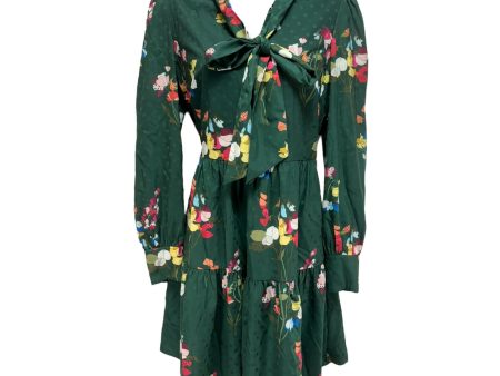 Alinaa Peppermint Tie Neck Tiered Dress Casual Midi By Ted Baker In Floral Print, Size: 0 Sale