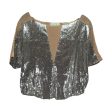 Sequined Top Short Sleeve By Lotus In Silver, Size: S Online Hot Sale