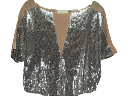 Sequined Top Short Sleeve By Lotus In Silver, Size: S Online Hot Sale