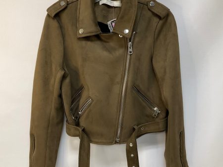 Jacket Moto By Zara Basic In Brown, Size: M Online