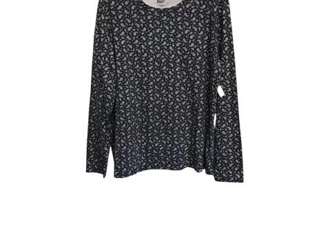 BLACK & WHITE TOP LS by LANDS END Size:L on Sale