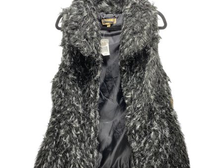 Vest Faux Fur & Sherpa By Clothes Mentor In Black & White, Size: L For Cheap