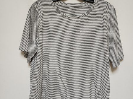 Top Short Sleeve Basic By Eileen Fisher In Striped Pattern, Size: L For Sale