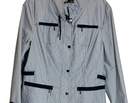 Jacket Windbreaker By Jones New York In Striped Pattern, Size: L Hot on Sale