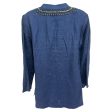 Amelia Island Linen Embroidered Top 3 4 Sleeve Designer By Lilly Pulitzer In Navy, Size: S Online