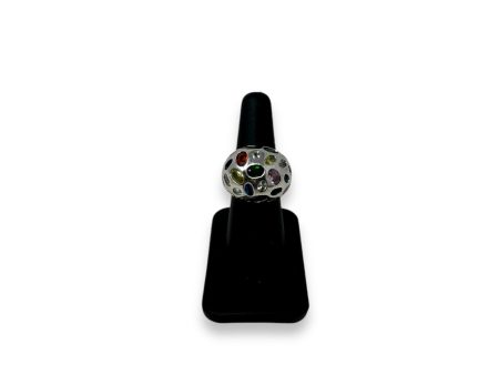 Multi Gemstone & Sterling Silver Ring By Unbranded, Size: 7 Fashion