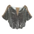 Sequined Top Short Sleeve By Lotus In Silver, Size: S Online Hot Sale