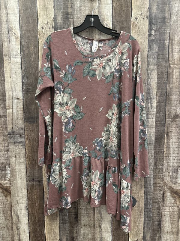 Tunic Long Sleeve By Clothes Mentor In Floral Print, Size: Xl Sale