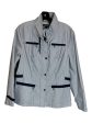 Jacket Windbreaker By Jones New York In Striped Pattern, Size: L Hot on Sale