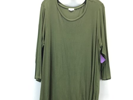 Top 3 4 Sleeve Basic By Westport In Green, Size: 1x Online Sale